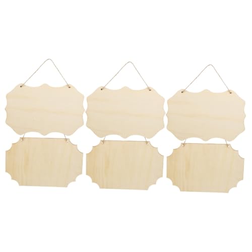 3 Sätze Unbehandelte Holzschild Blanko Diy Hängeschild Holzplakette Für Wohnraumgestaltung Vorhänge Und Restaurantdekoration Individuell Gestaltbar Mit Eigenen Designs 2 Stück * 3 von Uonlytech