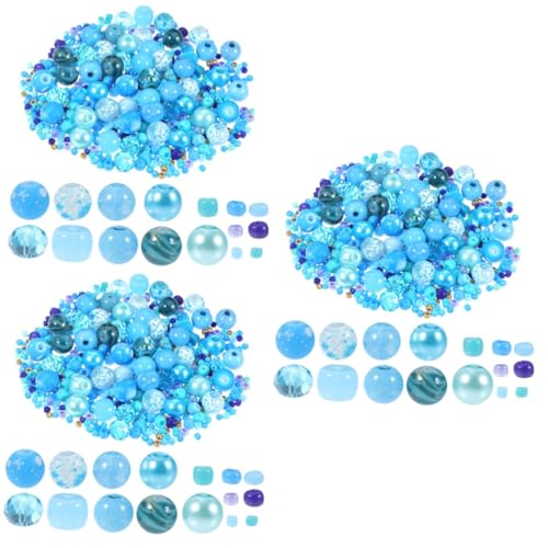 3 Stück Bunten Kunststoffperlen für Diy Armbänder Runde Beads Vielseitig für Schmuckgestaltung für Bastelprojekte Tiefblauem von Uonlytech