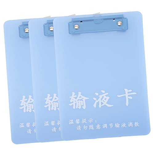 3 Stück Infusionskartenschiene Pflegeklemmbrett Planke Tafel Zwischenablage Klemmbretter Kleines Klemmbrett Klemmbrett Tropfflasche Schallplatte Plastik von Uonlytech