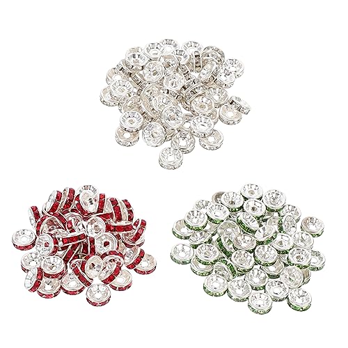 300Stücke Spacer Perlen für Schmuckherstellung Strass Eingelegte Dekoperlen für DIY Armbänder Ohrringe und Fußkettchen von Uonlytech