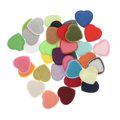 36Stücke Herz Patches Gestickte Aufnäher zum Aufbügeln für Kleidung Taschen und Hüte DIY Dekoration und Reparatur Langlebig und Praktisch von Uonlytech