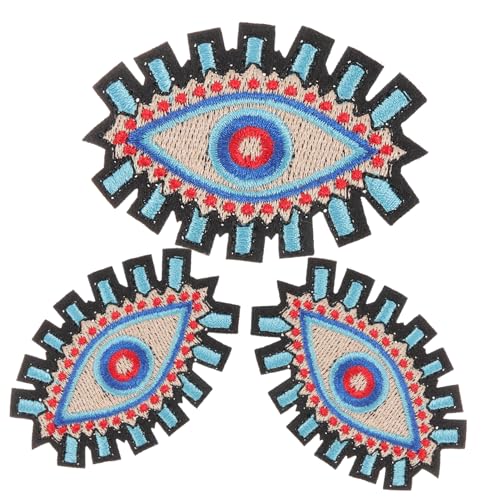 3Stücke Augen Aufnäher DIY Stickerei Patches für Kleidung Hüte und Accessoires Selbstklebend Vielseitig Einsetzbar Langlebig und Hautfreundlich von Uonlytech