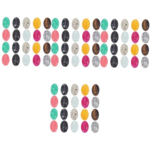 4 Sätze Naturstein Cabochons Flache Ovale Diy Schmucksteine Für Handwerksprojekte Zufällige Farben Für Ohrringe Und Anhänger Zufällige Farbe 20 Stück * 4 von Uonlytech