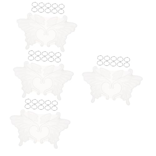 4 Sätze Silikon Ohrclip Schmuckmold mit Schmetterlingsflügeln für DIY Epoxidharz Ohrringe kein Ohrloch Nötig Wiederverwendbar Partys und Teiliges von Uonlytech
