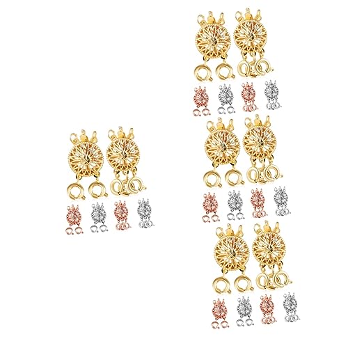 4 Sätze Teiliges Halskettenverschluss Mit Blüten Design Strang Verbindungsclips Für Diy Schmuck Für Geschichtete Und Armbänder 6 Stück * 4 von Uonlytech