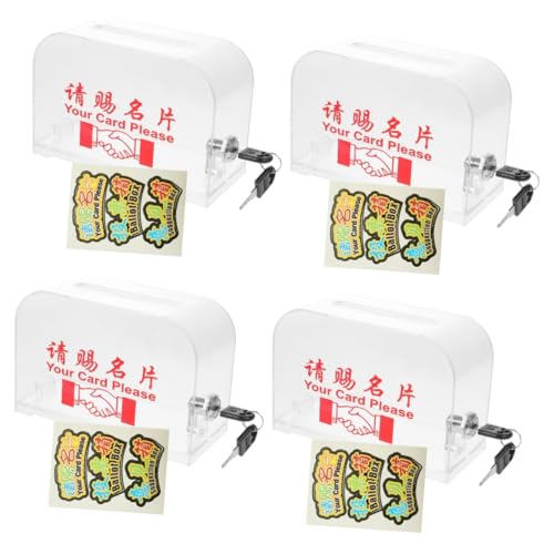 4 Stück Portable Lock Cards Box Großzügiger Visitenkartenhalter mit Sicherem Schloss Praktischer Organizer für Büro und Veranstaltungen zur Aufbewahrung und Präsentation von Karten 4 Stück Portable Lock Cards Box Großzügiger Visitenkartenhalter mit Sicherem Schloss Praktischer Organizer für Büro und Veranstaltungen zur Aufbewahrung und Präsentation von Karten von Uonlytech