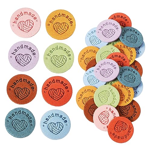 40Stücke Handgefertigte Kleideretiketten Mikrofaserleder Vielseitige Nählabels mit Exquisiten Designs für DIY Projekte und Handarbeiten Farben 40Stücke Handgefertigte Kleideretiketten Mikrofaserleder Vielseitige Nählabels mit Exquisiten Designs für DIY Projekte und Handarbeiten Farben von Uonlytech