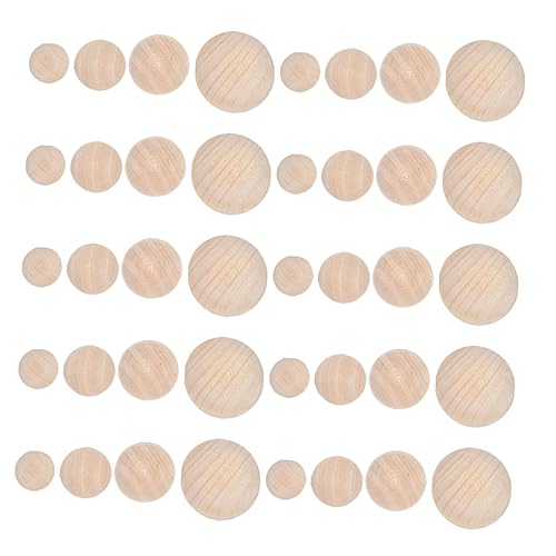 40Stücke Unvollendete Halbholzkugeln für DIY Projekte Mini Hemisphäre Holz Schnitzen und Kinderfreundlich von Uonlytech