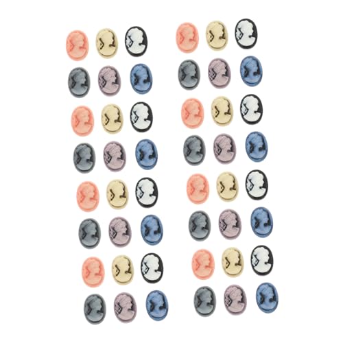 48 Stück Resin Relief Schönheitskopf Cabochons Flache Rückseite Dekoration für Diy Schmuckherstellung Scrapbooking Projekte von Uonlytech