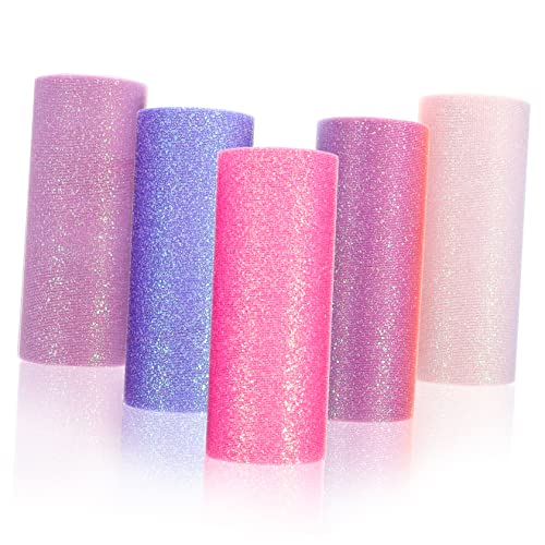 5 Rollen Netzband Tüll Geschenkband für Diy Blumenarrangements Bastelprojekte und Haaraccessoires Langlebig und Vielseitig von Uonlytech