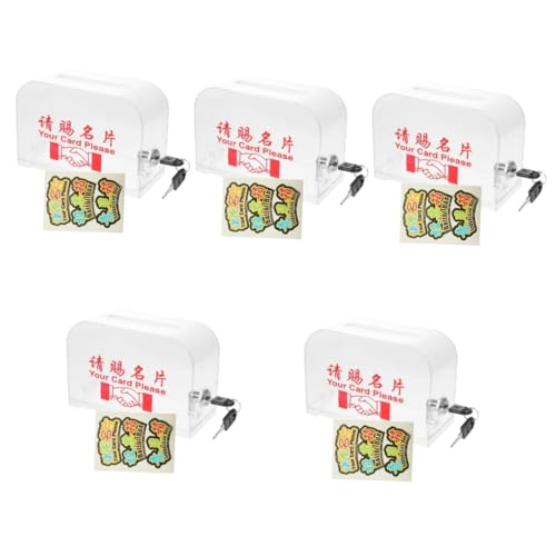 5 Stück Business Card Holder mit Schloss Großer Organizer für Visitenkarten Praktischer Kartenaufbewahrungsbehälter für Büro und Reisen Transparentes Design für Einfache 5 Stück Business Card Holder mit Schloss Großer Organizer für Visitenkarten Praktischer Kartenaufbewahrungsbehälter für Büro und Reisen Transparentes Design für Einfache von Uonlytech
