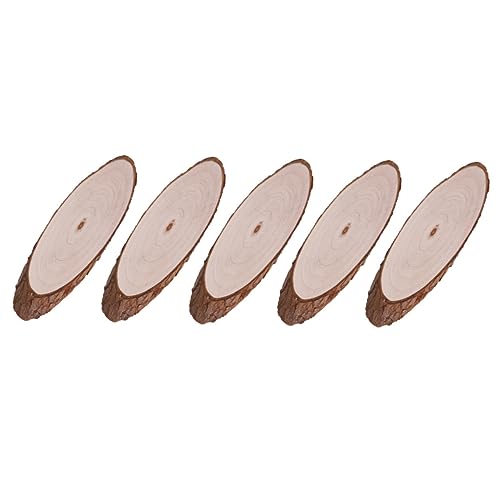 5 Stück Diy Holzscheiben Oval Natürliche Holzplatten für Bastelprojekte Dekoration und Partybedarf für Anwendungen von Uonlytech