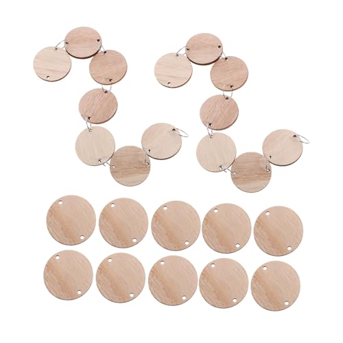 50Stücke Runde Holzscheiben mit Eisen Loops für DIY Geburtstagskalender Hängender Holzplakettenkalender Erinnerungsdeko Zuhause und Besondere Anlässe von Uonlytech
