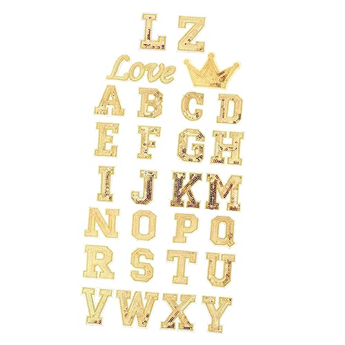 56 Stück Bestickte Initialen Stickerei Pailletten Patch Buchstaben Alphabet Schriftzug Nummer Kleines Goldenes Tuch 56 Stück Bestickte Initialen Stickerei Pailletten Patch Buchstaben Alphabet Schriftzug Nummer Kleines Goldenes Tuch von Uonlytech