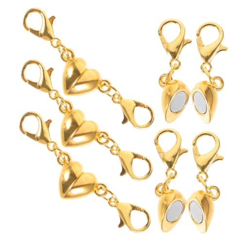 5Stücke Herz Magnetverschlüsse für Schmuck Goldene DIY Armband und Halskettenverschlüsse Kupferlegierung Magnetische Verbindung für Schmuckdesign Einfach zu Handhaben 5Stücke Herz Magnetverschlüsse für Schmuck Goldene DIY Armband und Halskettenverschlüsse Kupferlegierung Magnetische Verbindung für Schmuckdesign Einfach zu Handhaben von Uonlytech