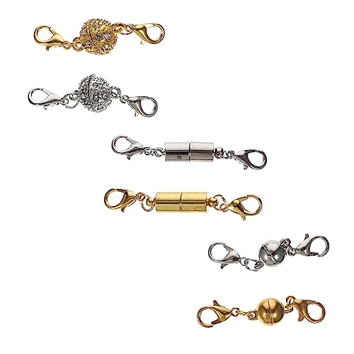 6 Paare Magnetische Schmuckverschlüsse Kettenverschlüsse mit Karabinerverschluss für Diy Schmuck Langlebig und Glänzend für Armbänder von Uonlytech