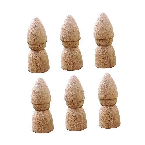 6 Stück Diy Holzpuppen Teiliges für Unvollendete Figuren zum Bemalen für Puppenhäuser und Bastelprojekte von Uonlytech