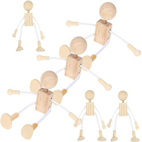 6 Stück Teiliges Unvollendete Holzfiguren für Diy Malspielzeug Hochwertigem Holz Bastelideen für Kleinen Holzpuppen zum Bemalen und Gestalten 6 Stück Teiliges Unvollendete Holzfiguren für Diy Malspielzeug Hochwertigem Holz Bastelideen für Kleinen Holzpuppen zum Bemalen und Gestalten von Uonlytech