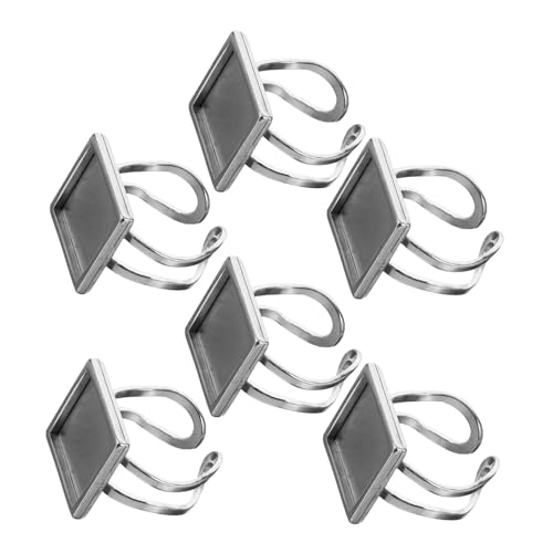 6Stücke Ringrohlinge für Schmuckherstellung Verstellbare Ringbasen DIY Schmuckzubehör für Bastelprojekte Basis Designs von Uonlytech