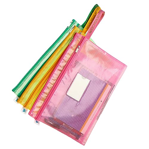 7Stücke Teiliges Mesh Aufbewahrungsset Transparente Reißverschluss Dateitaschen für Büro und Freizeit Wasserdichtes Design Vielseitig Einsetzbar Zufällige von Uonlytech