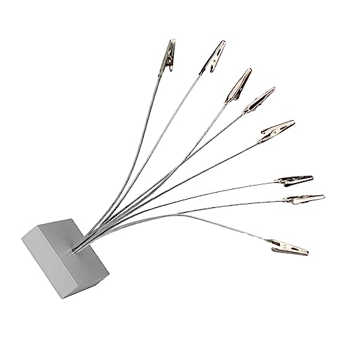 Alligator Fotohalter mit Multi Head Design Elegante Silberne Tischständer für Notizen Karten und Fotos für Büro Home Office und Kreative Dekoration von Uonlytech