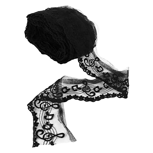 Musiksymbol Spitze Yards Schwarzes Spitzenband für DIY Bestickter Spitzenbesatz für Hochzeitskleider Dekoration Vielseitig Einsetzbar Hochwertige Textur Musiksymbol Spitze Yards Schwarzes Spitzenband für DIY Bestickter Spitzenbesatz für Hochzeitskleider Dekoration Vielseitig Einsetzbar Hochwertige Textur von Uonlytech