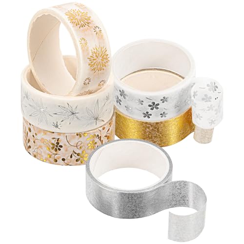 Uonlytech 1 Box-set Goldstich-silberband Abdeckband, Dekoratives Klebeband Bemaltes Zierband Sammelalbum Farbig Uv Aufkleber Dekoratives Klebeband Zum Basteln Flüsterpapier von Uonlytech