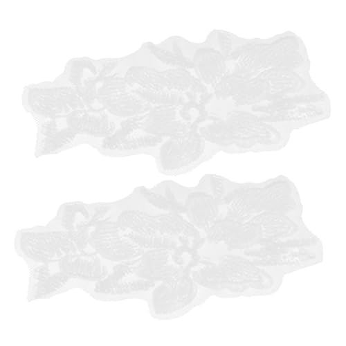Uonlytech 1 Paar Patches reparieren dekorativ Verzierungen Mantelflicken Blumen bestickt Nähen Reparaturflicken für Kleidung Kleidungsflicken Kleiderflicken Polyester Silver von Uonlytech