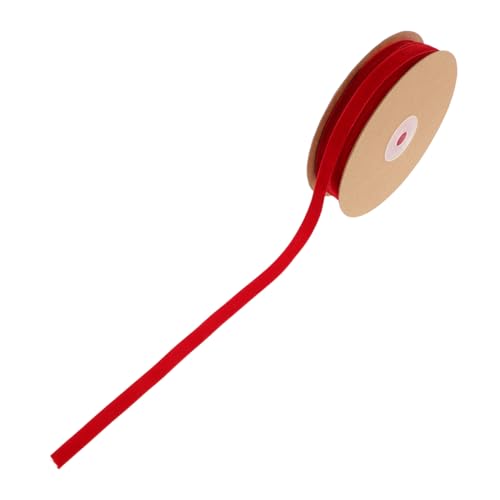Uonlytech 1 Rolle Beflockungsband bastelideen bastelmaterial stoffbänder geschenkverpackung Gardinenband wohnaccessoires geschenkband rotes Band Bänder für Handwerk Wickelband Nylon von Uonlytech