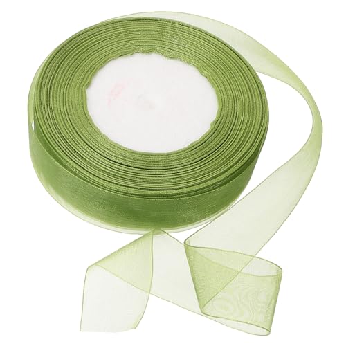 Uonlytech 1 Rolle Buntes Bandbogen Satinband zum Einwickeln Wickelband Band für Geschenkverpackung Schneidbares Bastelband DIY liefert gestaltetes Geschenkband Paketband Nylon Grün von Uonlytech