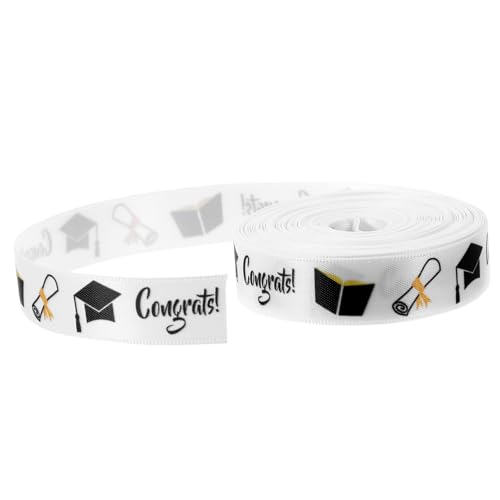 Uonlytech 1 Rolle Dekoratives Geschenkband für Abschlussfeiern Breites DIY Polyesterband mit Goldfolien Transfer für Bastelprojekte und Geschenkpäckchen Uonlytech 1 Rolle Dekoratives Geschenkband für Abschlussfeiern Breites DIY Polyesterband mit Goldfolien Transfer für Bastelprojekte und Geschenkpäckchen von Uonlytech