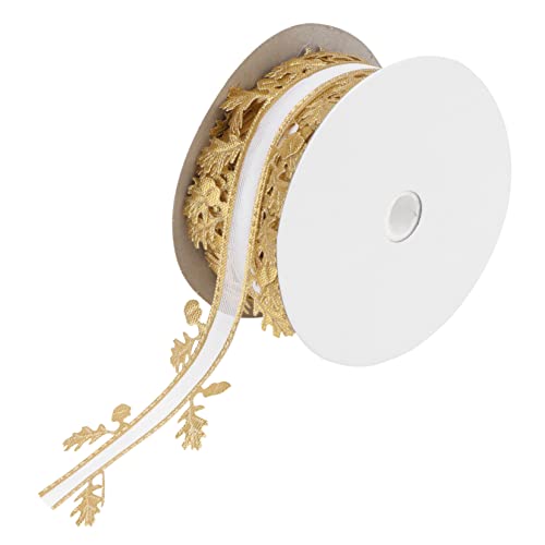Uonlytech 1 Rolle Girlanden für die Dekoration dekobänder Spitzenband Klebeband für die Heimdekoration Banddekoration Rot Quaste Strauß dekoratives Band Girlande Zubehör Polyester Golden von Uonlytech