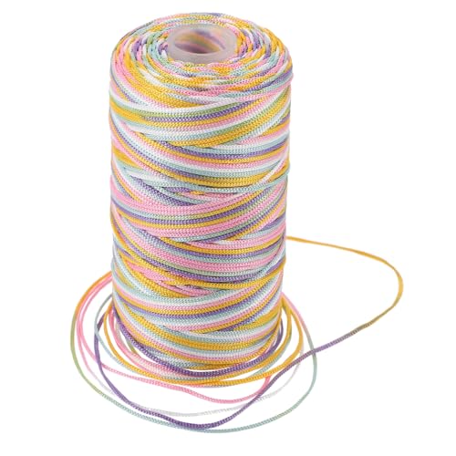 Uonlytech 1 Rolle Häkelkappe von Eisseide Faden Garn zum Häkeln Garn zum Basteln Strickgarn häkeln grünes Effektgarn Multi DIY-Handwerksgarn DIY garn stricken Handarbeits-DIY-Garn Polyester von Uonlytech