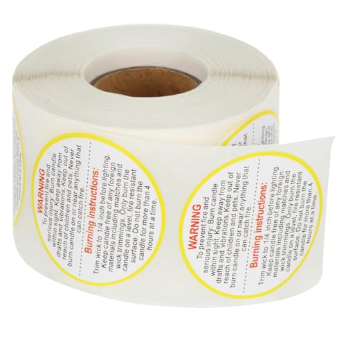 Uonlytech 1 Rolle Klebende Warnetiketten für Entfernbare Sicherheitsaufkleber für Kerzenbehälter Selbstklebend pro für Geschenkverpackungen und Diy Projekte Uonlytech 1 Rolle Klebende Warnetiketten für Entfernbare Sicherheitsaufkleber für Kerzenbehälter Selbstklebend pro für Geschenkverpackungen und Diy Projekte von Uonlytech