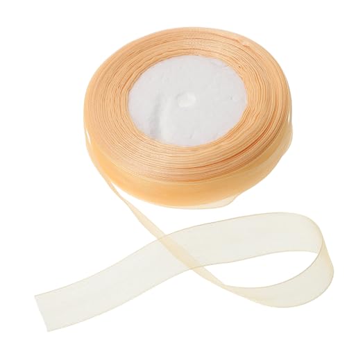 Uonlytech 1 Rolle Leichter Goldgarngürtel Verpackung Bänder zum Verpacken Wickelband Stoffband Multifunktions-Geschenkband Festival-Paketband Festival-Handwerksband Chiffon Golden von Uonlytech
