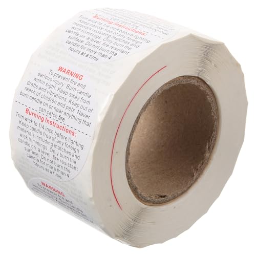 Uonlytech 1 Rolle Roll mit Warnetiketten für Selbstklebende Warnaufkleber für Kerzenherstellung Sicher für Wachsschmelzen für Kerzengläser und Verpackungen Leicht zu Verwenden Lagern Uonlytech 1 Rolle Roll mit Warnetiketten für Selbstklebende Warnaufkleber für Kerzenherstellung Sicher für Wachsschmelzen für Kerzengläser und Verpackungen Leicht zu Verwenden Lagern von Uonlytech