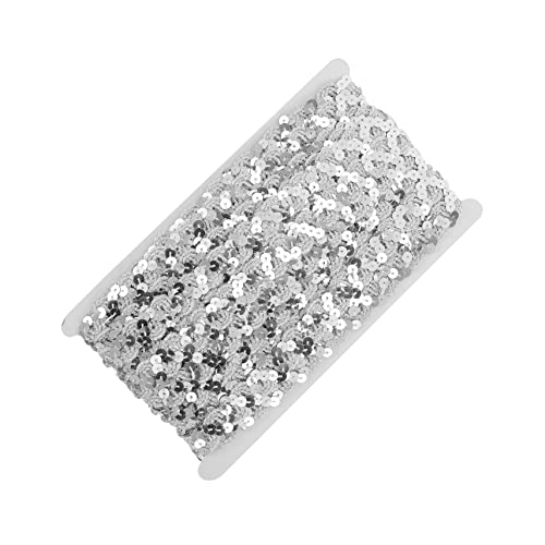 Uonlytech 1 Rolle Sequin Braid Trim Dekoratives Band für Diy Kleidung Hochwertige Paillettenborte für Nähprojekte und Festtagsdekoration Yards Rolle Silber von Uonlytech
