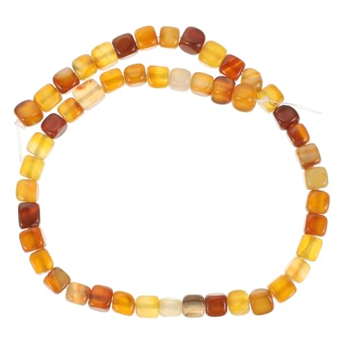Uonlytech 1 Saite Farbenfrohe Agate Cube Perlen DIY Loose Beads für Schmuck Armbänder und Handwerksprojekte Hochwertige Transparente Runde Ecken Perlen Tiefbraun für Bastelideen von Uonlytech
