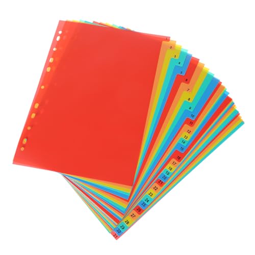Uonlytech 1 Satz A4-registerteiler Veranstalter Ordnertrenner Zahlenteiler Schule Bindemitteltrenner Tab Datei Separator Trennwände Für Aktenordner Klassenzimmer Büro Rot Pvc von Uonlytech
