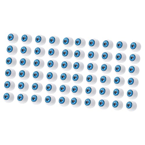 Uonlytech 1 Satz Auge Holzperlen Augapfel Schmuck Wackelaugen Zum Basteln Farbig Dekoration Herstellung Reiz Groß Süße Perlen Runden Girlande Makramee Googeln Blau Perlen Masse Weiß 50 Stück von Uonlytech