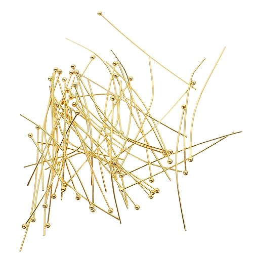 Uonlytech 1 Satz Ballkopfohrringe Stifte Schlüssel Schmuckzubehör Für Die Herstellung Von Schmuck Groß Schmucknadeln Ohrstecker Schmuckfunde Edelstahl 304 Golden 50 Stück von Uonlytech
