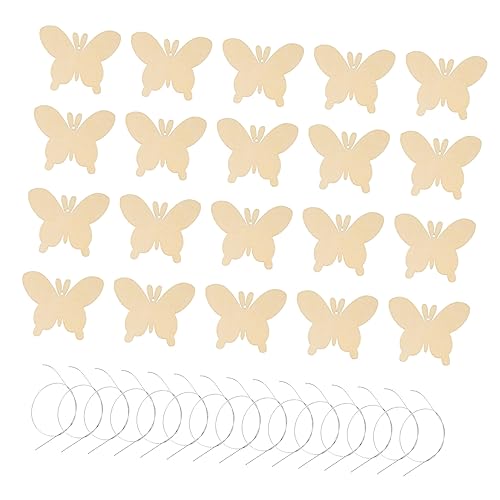 Uonlytech 1 Satz Blanko Schmetterlings Holzspäne Basteln Lindenholz Mittelstücke Unvollendete Schnitzerei Schmetterlings Party Dekorationsset Großer Holzanhänger Holz DIY 50 Stück von Uonlytech
