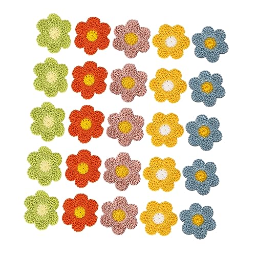 Uonlytech 1 Satz Blumen Aufnäher Applikationen Diy Patches Für Kleidung Für Handarbeiten Und Kreative Projekte Vielfältig Einsetzbar Für Kleidung Taschen Und Hüte 25 Stück von Uonlytech