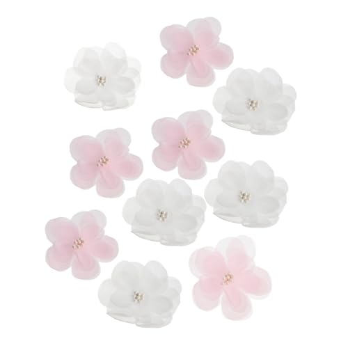 Uonlytech 1 Satz Blumen Stickerei Aufnäher Diy Nähzubehör Fünf Petal Blüten Applikationen Weiß Für Kleidung Taschen Und Bastelprojekte 20 Stück von Uonlytech