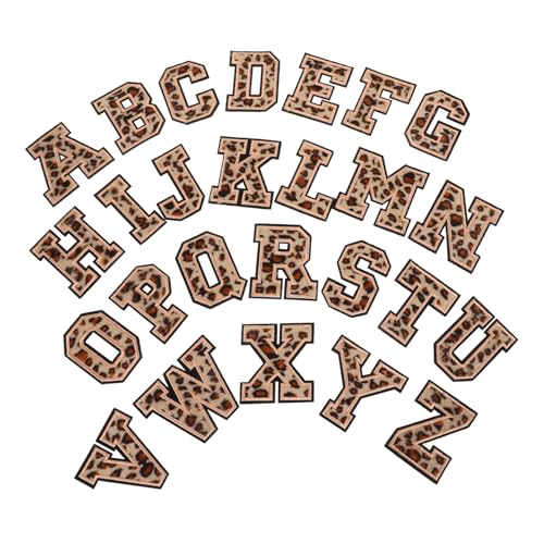 Uonlytech 1 Satz Buchstaben-patch Flicken Für Bekleidung Wärmeübertragung Buchstaben Flickenbuchstaben Aufbügeln Gestickte Aufnäher Patch-briefe Flanell Light Brown 26 Stück von Uonlytech