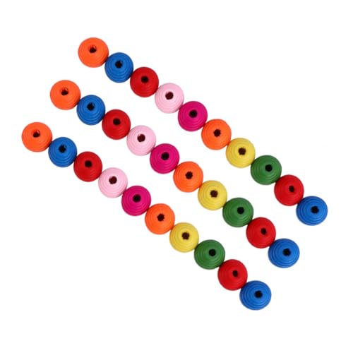Uonlytech 1 Satz Bunte Holzperlen Für Diy Fädelperlen Natürlichem Holz Für Schmuckherstellung Bastelprojekte Und Kreative Aktivitäten Für Jungen Und Mädchen 100 Stück von Uonlytech