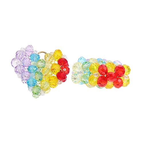 Uonlytech 1 Satz Buntglasperlen Kristallperlen Pfirsichherz Für Damen DIY Armbandherstellung Perlen DIY Schmuckherstellung Bastelperlen DIY Schmuckherstellung Fundstücke 2 Stück von Uonlytech