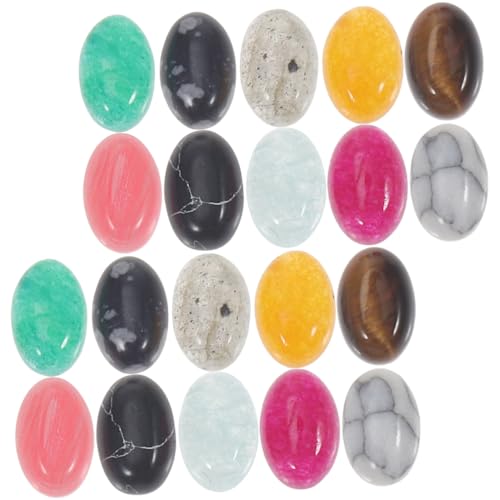 Uonlytech 1 Satz Cabochons Natürlichen Flachoval Diy Schmuckherstellung Zufällige Farben Für Projekte Und Handarbeiten Vielseitige Dekorationselemente Zufällige 20 Stück von Uonlytech