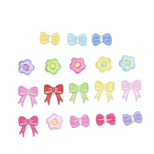 Uonlytech 1 Satz Cartoon Bogen Tuch Aufkleber Floral Patch Applique Dekoration Vliesstoff 18 Stück von Uonlytech