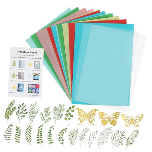 Uonlytech 1 Satz Cyanotypie Solaraktiviertes Papier Bausatz Fotografie Sonne Sonnenpapier Papierset Mit Sonnendruck Sonne Kunstdruckpapier Naturdruckpapier Diy Zubehör Naturfaser-papier von Uonlytech